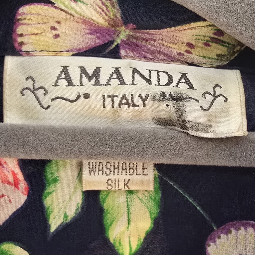 Butterfly Button Down Washable Silk Shirt - Picture 5 of 5